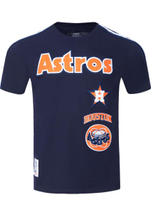 Pro Standard Houston Astros Navy Blue Retro Chenille Short Sleeve Fashion T Shirt