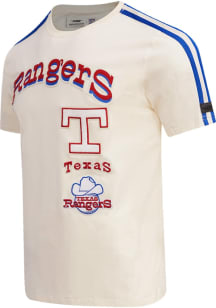 Pro Standard Texas Rangers White Retro Chenille Short Sleeve Fashion T Shirt