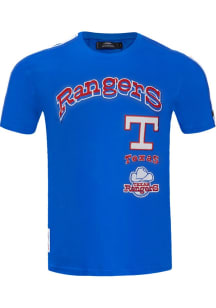 Pro Standard Texas Rangers Blue Retro Chenille Short Sleeve Fashion T Shirt