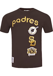 Pro Standard San Diego Padres Brown Retro Chenille Short Sleeve Fashion T Shirt
