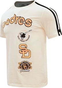 Pro Standard San Diego Padres White Retro Chenille Short Sleeve Fashion T Shirt