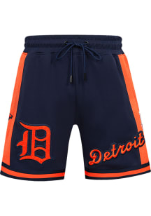 Pro Standard Detroit Tigers Mens Navy Blue Retro Chenille Shorts