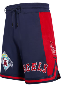 Pro Standard Los Angeles Angels Mens Navy Blue Retro Chenille Shorts