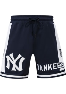 Pro Standard New York Yankees Mens Navy Blue Retro Chenille Shorts