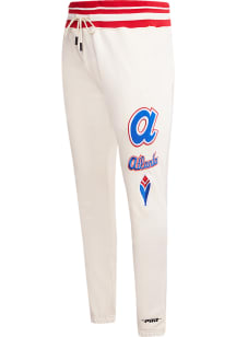 Pro Standard Atlanta Braves Mens White Retro Classic Fashion Sweatpants