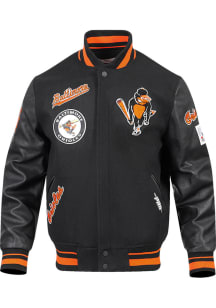 Pro Standard Baltimore Orioles Mens Black Retro Wool Varsity Heavyweight Jacket