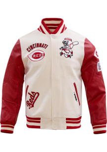 Pro Standard Cincinnati Reds Mens White Retro Wool Varsity Heavyweight Jacket