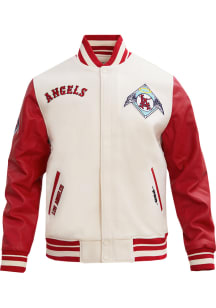 Pro Standard Los Angeles Angels Mens White Retro Wool Varsity Heavyweight Jacket