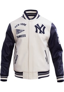 Pro Standard New York Yankees Mens White Retro Wool Varsity Heavyweight Jacket