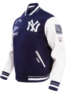Pro Standard New York Yankees Mens Navy Blue Retro Wool Varsity Heavyweight Jacket