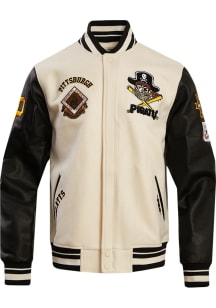 Pro Standard Pittsburgh Pirates Mens White Retro Wool Varsity Heavyweight Jacket