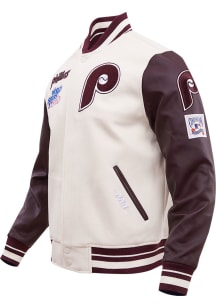 Pro Standard Philadelphia Phillies Mens White Retro Wool Varsity Heavyweight Jacket