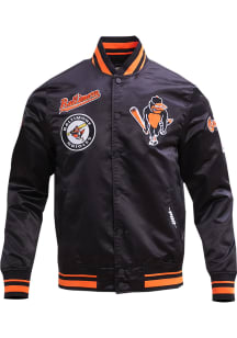 Pro Standard Baltimore Orioles Mens Black Retro Classic Satin Light Weight Jacket