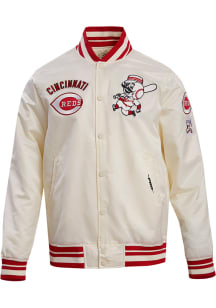 Pro Standard Cincinnati Reds Mens White Retro Classic Satin Light Weight Jacket