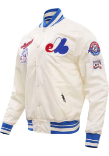 Pro Standard Montreal Expos Mens White Retro Classic Satin Light Weight Jacket