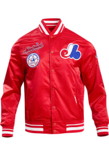 Pro Standard Montreal Expos Mens Red Retro Classic Satin Light Weight Jacket