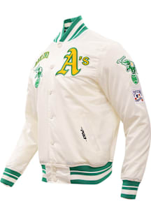 Pro Standard Oakland Athletics Mens White Retro Classic Satin Light Weight Jacket