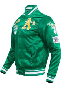 Pro Standard Oakland Athletics Mens Kelly Green Retro Classic Satin Light Weight Jacket