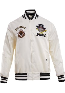 Pro Standard Pittsburgh Pirates Mens White Retro Classic Satin Light Weight Jacket