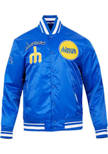 Pro Standard Seattle Mariners Mens Blue Retro Classic Satin Light Weight Jacket