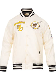 Pro Standard San Diego Padres Mens White Retro Classic Satin Light Weight Jacket