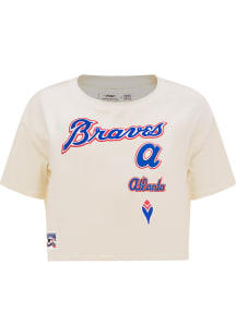 Pro Standard Atlanta Braves Womens White Retro Boxy Short Sleeve T-Shirt