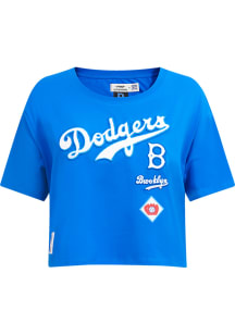 Pro Standard Brooklyn Dodgers Womens Blue Retro Boxy Short Sleeve T-Shirt