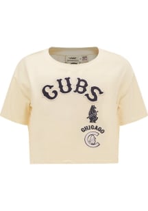 Pro Standard Chicago Cubs Womens White Retro Boxy Short Sleeve T-Shirt