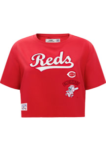 Pro Standard Cincinnati Reds Womens Red Retro Boxy Short Sleeve T-Shirt
