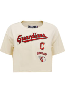 Pro Standard Cleveland Guardians Womens White Retro Boxy Short Sleeve T-Shirt