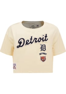 Pro Standard Detroit Tigers Womens White Retro Boxy Short Sleeve T-Shirt