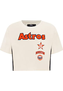 Pro Standard Houston Astros Womens White Retro Boxy Short Sleeve T-Shirt