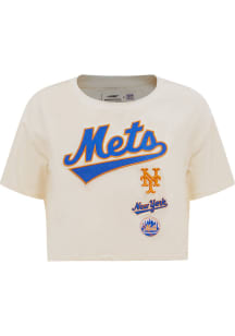 Pro Standard New York Mets Womens White Retro Boxy Short Sleeve T-Shirt