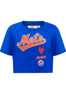 Pro Standard New York Mets Womens Blue Retro Boxy Short Sleeve T-Shirt