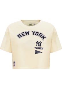 Pro Standard New York Yankees Womens White Retro Boxy Short Sleeve T-Shirt