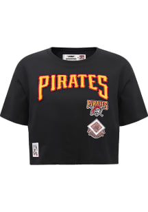 Pro Standard Pittsburgh Pirates Womens Black Retro Boxy Short Sleeve T-Shirt