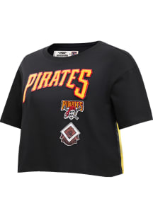 Pro Standard Pittsburgh Pirates Womens Black Retro Boxy Short Sleeve T-Shirt