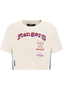 Pro Standard Texas Rangers Womens White Retro Boxy Short Sleeve T-Shirt