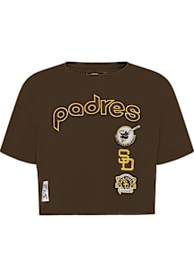 Pro Standard San Diego Padres Womens Brown Retro Boxy Short Sleeve T-Shirt