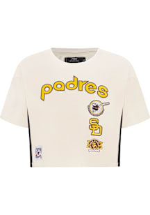 Pro Standard San Diego Padres Womens White Retro Boxy Short Sleeve T-Shirt