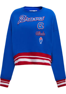 Pro Standard Atlanta Braves Womens Blue Retro Classic Crew Sweatshirt