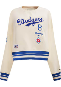 Pro Standard Brooklyn Dodgers Womens White Retro Classic Crew Sweatshirt