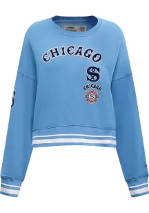 Pro Standard Chicago White Sox Womens Blue Retro Classic Crew Sweatshirt