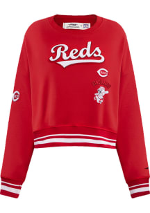 Pro Standard Cincinnati Reds Womens Red Retro Classic Crew Sweatshirt