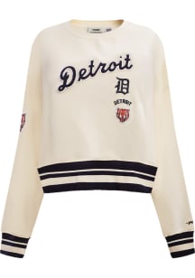 Pro Standard Detroit Tigers Womens White Retro Classic Crew Sweatshirt