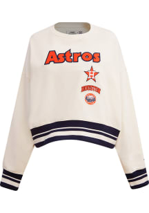 Pro Standard Houston Astros Womens White Retro Classic Crew Sweatshirt