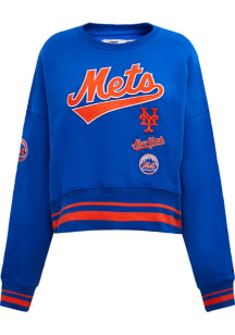 Pro Standard New York Mets Womens Blue Retro Classic Crew Sweatshirt