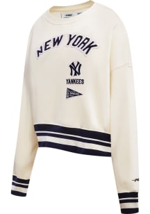 Pro Standard New York Yankees Womens White Retro Classic Crew Sweatshirt