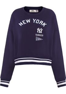 Pro Standard New York Yankees Womens Navy Blue Retro Classic Crew Sweatshirt