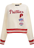Pro Standard Philadelphia Phillies Womens White Retro Classic Crew Sweatshirt
